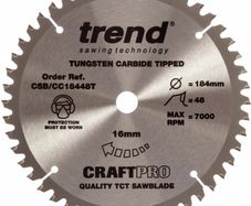 Trend CSB/CC18448T CraftPro Saw Blade Crosscut 184mm x 16mm x 48T