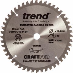 Trend CSB/CC18448T CraftPro Saw Blade Crosscut 184mm x 16mm x 48T