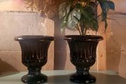 Vintage glazed terracotta urns
