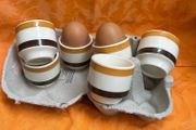 Carrigaline Pottery Coleen Egg Cups Mustard and Brown