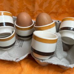 Carrigaline Pottery Coleen Egg Cups Mustard and Brown