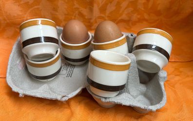 Carrigaline Pottery Coleen Egg Cups Mustard and Brown