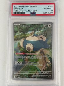 PSA 10 Gem Mint Snorlax ETB SVP 051 Black Star Pokemon 151 2023 English