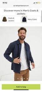 Men's marks and Spencer navy utility jacket size medium