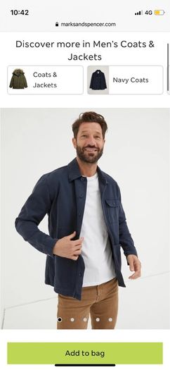 Men's marks and Spencer navy utility jacket size medium