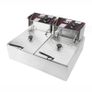 Stainless Steel Commercial Electric Fryer Stainless Steel Fryer 12L Electric Double Tank Double Sieve Machine for Chicken/Shrimp With Basket And Lid 12L 220v Image 7