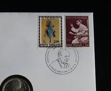 Vatican Silver 1968 Pope Paul VI coin & stamp cover