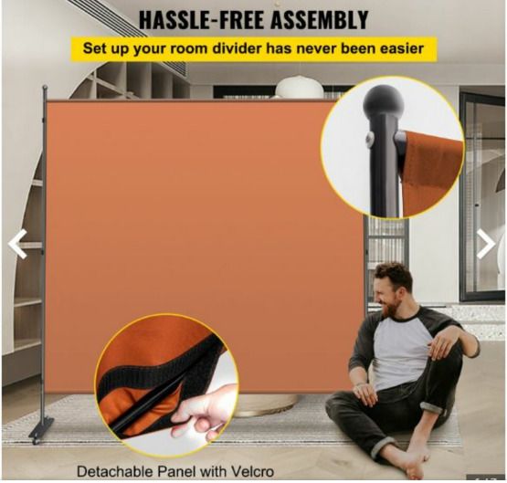 Office Partition Room Divider Wall 71" x 72" Privacy Office Divider Brown