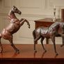 2 X Magnificent 19th Century Italian 2 Foot Leather Horses Image 4