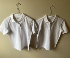 M&S girls white polo shirts (new) age 8-9