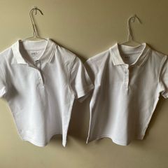 M&S girls white polo shirts (new) age 8-9