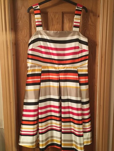 M&S Stripped Occassion Dress Size 16 - worn once