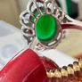 18k white gold Jade Ring with diamonds Image 4