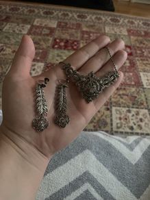 marcasite silver necklace and earrings
