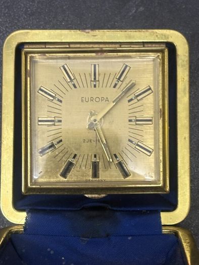 Vintage Europa 2-Jewel German Travel Alarm Clock