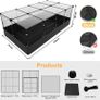 Rabbit Run, Hamster Playpen with Waterproof Bottom Liner, Small Animal Cage for Guinea Pig, Turtle, Hedgehog,Kitten Gerbil, Pet Fence for Indoor and Outdoor (Black with Cover) Image 6