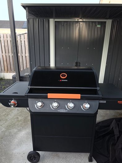 Texas gas bbq with 4 burners cover extra side burner accessories