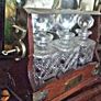 Antique 3-Decanter Wooden & Brass Tantalus Image 10