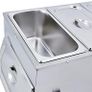 1500W Food Warmer Stainless Steel Steam Table Temperature Control for Catering and Restaurant, GN 1/3x2, 1/6x2 Pans with Lids Image 8