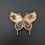 Butterfly Vintage Style Insect Emerald Crystals Gold Brooch Pin Image 5