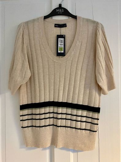 M and S linen blend knitwear Size 12 BNWT