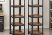 Vintage Set of 2 Heavy Duty Shelves, Metal Shelves, 37 x 37 x 150 cm