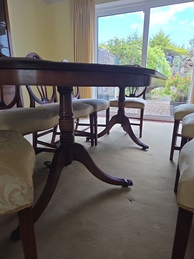 dining table and chairs x8