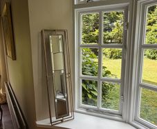 Modern Gold Framed Wall Mirror Geometric Design