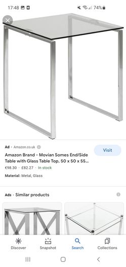 Coffee Table & Side Tables - Chrome & Glass