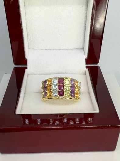 Silver Multi-Gemstone Statement Ring Harry Ivens