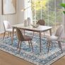 Rugs Living Room Large 160x230 cm Boho Vintage Area Rug Traditional Oriental Carpet Machine Washable Rugs Anti Slip Low Pile Rug Home Decor Office Carpet, Blue Image 7