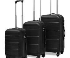 Three Piece Hardcase Trolley Set Black