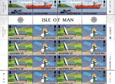 1988 Isle of Man Europa Transport and Communications Commemorative Stamps Sheetlets Mint Never Hinged (MNH).