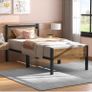 Single Bed Frame with Wooden Headboard Image 6