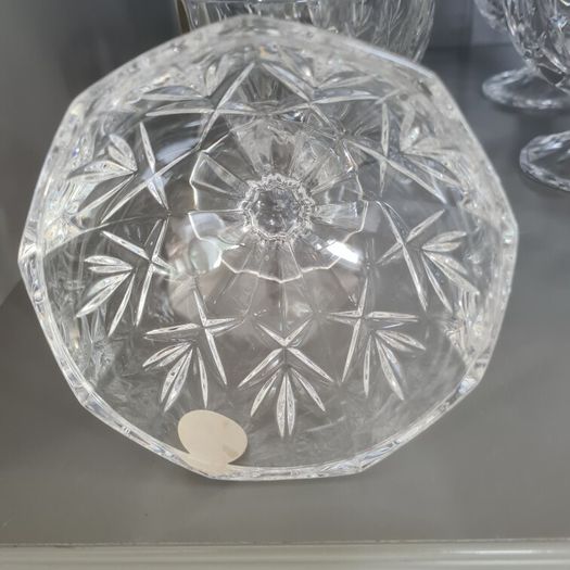 6x Crystal Stem Footed Dessert Dishes Ice Cream Bowls