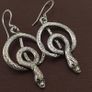 Vintage Snake Brass Earrings Long Dangle Statement Jewelry for Boho & Tribal Style Image 4