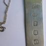 Antique Sterling Silver Ingot Pendant on Sterling Chain 8,72g length 16" Image 2
