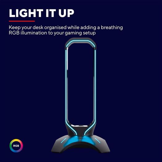 Headset STAND - RGB Gaming USB ports - Universal Fit - 1.5m Cable - xbox PC sony playstation ps5 etc BRAND NEW - LED