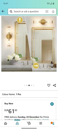 Brass reeded glass wall light