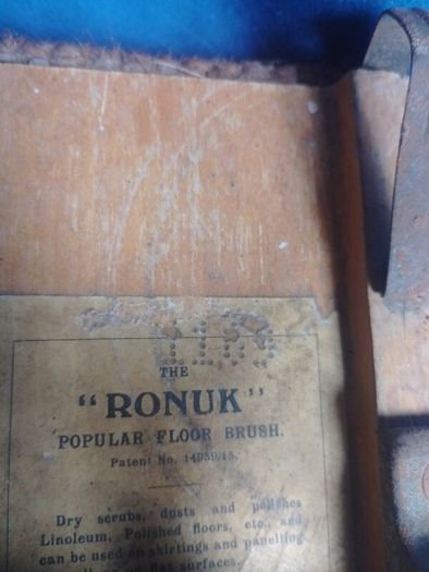 1920 Vintage Antique British "Ronuk" Heavyweight Floor Polishing Brush