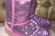 Pink Sequence UGG Boots