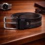 Unisex Premium Genuine Leather Belt Classic Stylish Waist Belt Durable Formal & Casual Designer Belt Image 2