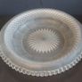 Beautiful Vintage Pressed Glass Cake Stand or Fruit Bowl in Frosted Un-Coloured Glass Image 2