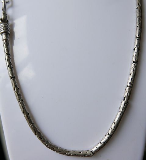Vintage heavy 925 Sterling Silver 5mm round Byzantine Chain Necklace length 20" - 39g