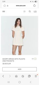 Zara cream cap sleeve midi dress