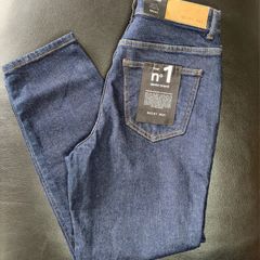 Noisy May Dark Blue High Waist Moni Straight Leg Jeans W26 L30 New With Tags