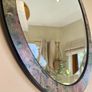 Vintage Oval Bevelled Mirror, Floral Wood Frame Image 10
