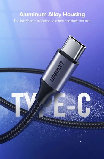 Ugreen 3M USB-C Fast Charging QC 3.0/2.0 & Data Sync Nylon Braided Cable (Brand New/Warranty)