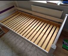 Good Solid White Shabby Style Wooden Single Bed Frame - Can Deliver