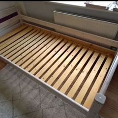 Good Solid White Shabby Style Wooden Single Bed Frame - Can Deliver